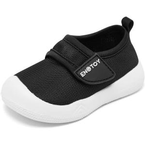 imageEngtoy Baby Shoes Baby Walking Shoes Baby Boys Girls Sneakers Infant Breathable Lightweight Slip On ShoesBlack