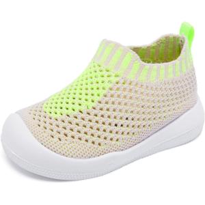 imageEngtoy Baby Shoes Boys Girls Walking Shoes Infant Lightweight Breathable Mesh Shoes Baby Sock Shoes NonSlip Shoes with Soft Rubber Sole SneakerBeige