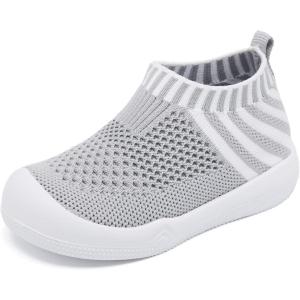 imageEngtoy Baby Shoes Boys Girls Walking Shoes Infant Lightweight Breathable Mesh Shoes Baby Sock Shoes NonSlip Shoes with Soft Rubber Sole SneakerGrey