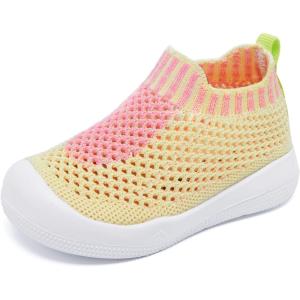 imageEngtoy Baby Shoes Boys Girls Walking Shoes Infant Lightweight Breathable Mesh Shoes Baby Sock Shoes NonSlip Shoes with Soft Rubber Sole SneakerYellow