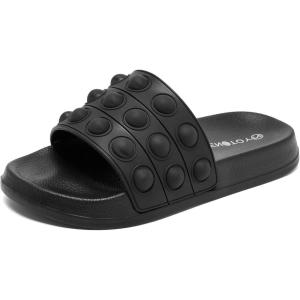 imageEngtoy Kid Boys Girls Slides Sandals For Kid Unisex Child Slippers Lightweight Nonslip Open Toe Comfy Shower Beach Funny Slide SandalsBlackBlack