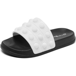 imageEngtoy Kid Boys Girls Slides Sandals For Kid Unisex Child Slippers Lightweight Nonslip Open Toe Comfy Shower Beach Funny Slide SandalsBlackWhite