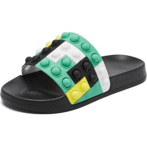 imageEngtoy Kid Boys Girls Slides Sandals For Kid Unisex Child Slippers Lightweight Nonslip Open Toe Comfy Shower Beach Funny Slide SandalsBlackgreener