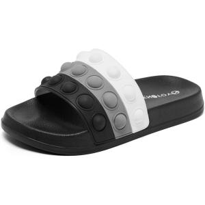 imageEngtoy Kid Boys Girls Slides Sandals For Kid Unisex Child Slippers Lightweight Nonslip Open Toe Comfy Shower Beach Funny Slide SandalsBlackgrey