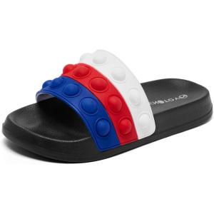 imageEngtoy Kid Boys Girls Slides Sandals For Kid Unisex Child Slippers Lightweight Nonslip Open Toe Comfy Shower Beach Funny Slide SandalsBlackred