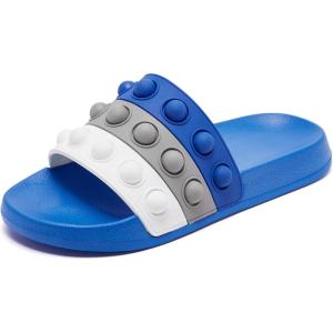 imageEngtoy Kid Boys Girls Slides Sandals For Kid Unisex Child Slippers Lightweight Nonslip Open Toe Comfy Shower Beach Funny Slide SandalsBluegrey