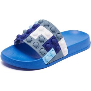 imageEngtoy Kid Boys Girls Slides Sandals For Kid Unisex Child Slippers Lightweight Nonslip Open Toe Comfy Shower Beach Funny Slide SandalsBluelight Gray