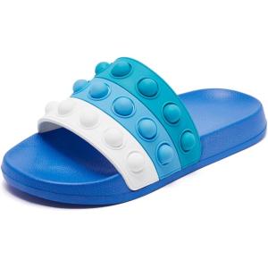 imageEngtoy Kid Boys Girls Slides Sandals For Kid Unisex Child Slippers Lightweight Nonslip Open Toe Comfy Shower Beach Funny Slide SandalsBluewhite