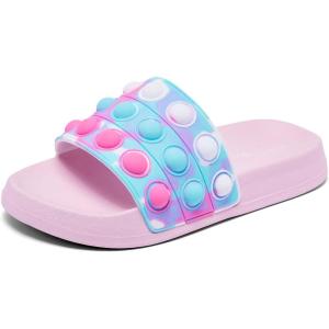 imageEngtoy Kid Boys Girls Slides Sandals For Kid Unisex Child Slippers Lightweight Nonslip Open Toe Comfy Shower Beach Funny Slide SandalsPinkblue