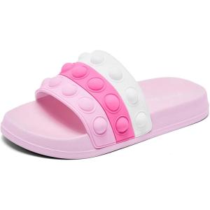 imageEngtoy Kid Boys Girls Slides Sandals For Kid Unisex Child Slippers Lightweight Nonslip Open Toe Comfy Shower Beach Funny Slide SandalsPinkred