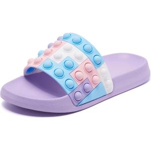 imageEngtoy Kid Boys Girls Slides Sandals For Kid Unisex Child Slippers Lightweight Nonslip Open Toe Comfy Shower Beach Funny Slide SandalsPurpleblue