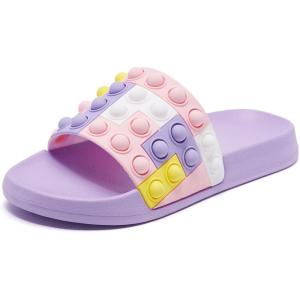 imageEngtoy Kid Boys Girls Slides Sandals For Kid Unisex Child Slippers Lightweight Nonslip Open Toe Comfy Shower Beach Funny Slide SandalsPurpleyellow