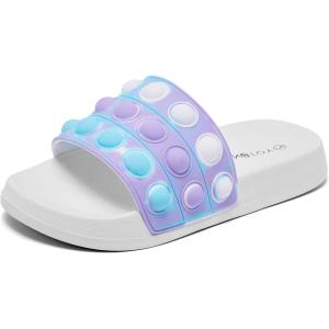 imageEngtoy Kid Boys Girls Slides Sandals For Kid Unisex Child Slippers Lightweight Nonslip Open Toe Comfy Shower Beach Funny Slide SandalsWhiteblue
