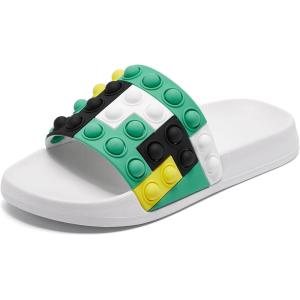 imageEngtoy Kid Boys Girls Slides Sandals For Kid Unisex Child Slippers Lightweight Nonslip Open Toe Comfy Shower Beach Funny Slide SandalsWhitegreener