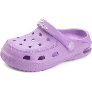 imageEngtoy Kids Clogs Boys Girls Garden Shoes Slip on Kids Slides Sandals Funny Lightweight Beach SlippersLight Purple