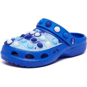 imageEngtoy Kids Clogs Boys Girls Garden Shoes Slip on Kids Slides Sandals Funny Lightweight Beach SlippersMixed Blue