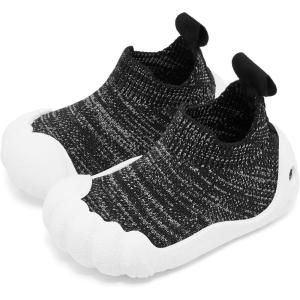 imageEngtoy Toddler Sock Shoes Baby First Walking Shoes Boys Girls Slippers Kids Five Fingers ClosedToe Slip On SneakerSpotted Black White